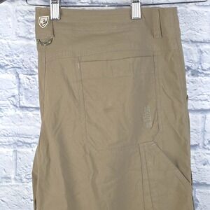 Kuhl Men Renegade Khaki Tan Hiking Cargo Shorts Nylon Stretch Outdoor Size 36